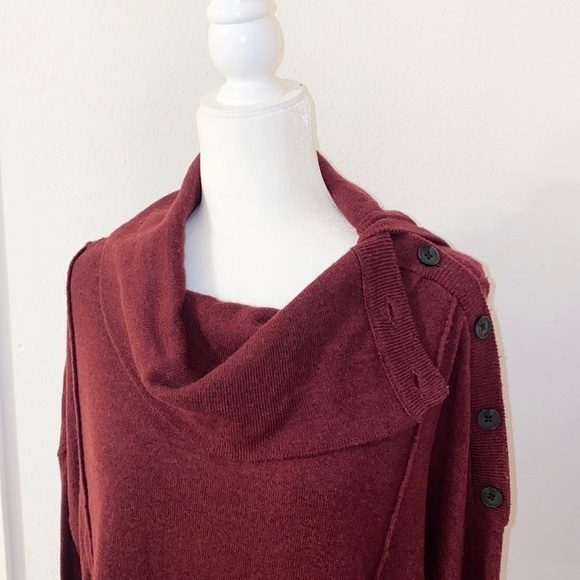 NWT SPLENDID Soft Burgundy Wool Blend Sweater - Picture 2 of 7